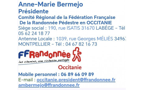 INFOS du Comité régional d'Occitanie de la FFRandonnée 